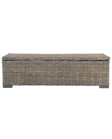 Boîte de rangement 120 cm Gris Rotin naturel kubu et manguier