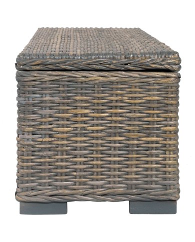 Boîte de rangement 120 cm Gris Rotin naturel kubu et manguier