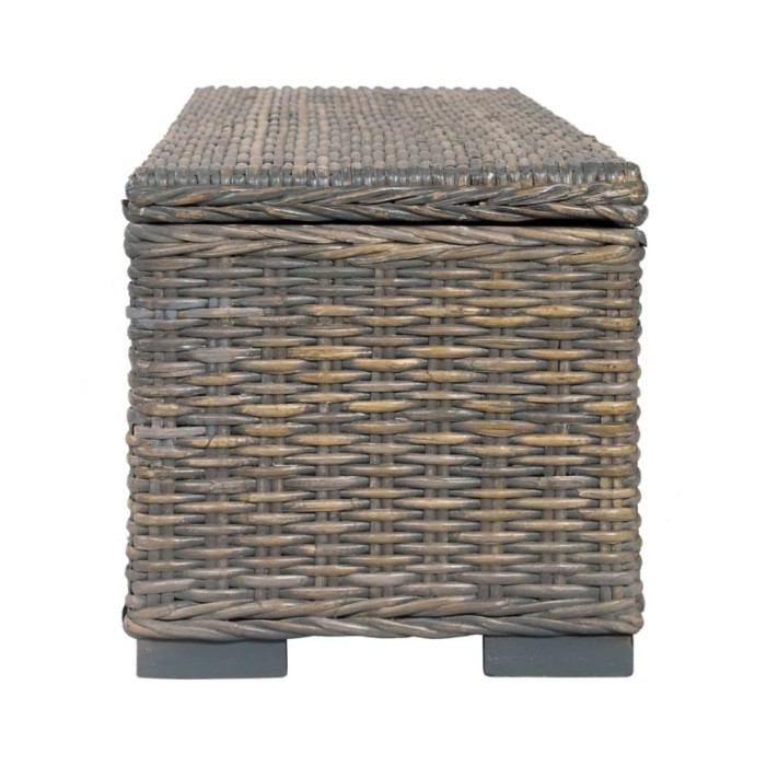 Boîte de rangement 120 cm Gris Rotin naturel kubu et manguier
