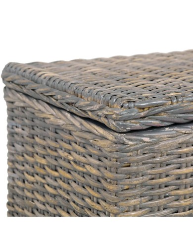 Boîte de rangement 120 cm Gris Rotin naturel kubu et manguier