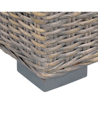 Boîte de rangement 120 cm Gris Rotin naturel kubu et manguier