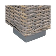 Boîte de rangement 120 cm Gris Rotin naturel kubu et manguier