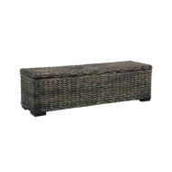 Boîte de rangement 120 cm Noir Rotin naturel kubu et manguier