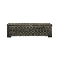 Boîte de rangement 120 cm Noir Rotin naturel kubu et manguier