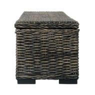 Boîte de rangement 120 cm Noir Rotin naturel kubu et manguier
