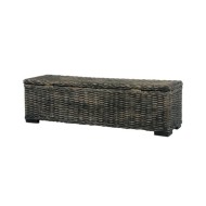 Boîte de rangement 120 cm Noir Rotin naturel kubu et manguier