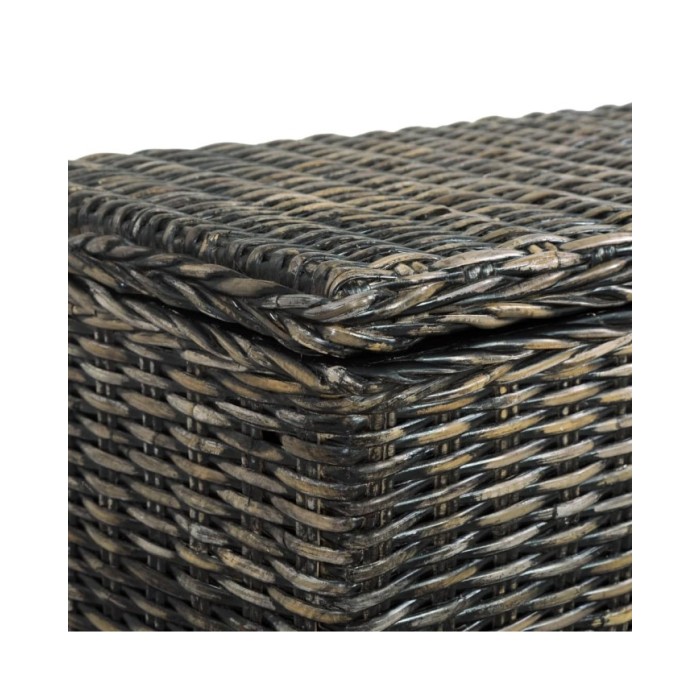 Boîte de rangement 120 cm Noir Rotin naturel kubu et manguier