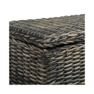 Boîte de rangement 120 cm Noir Rotin naturel kubu et manguier