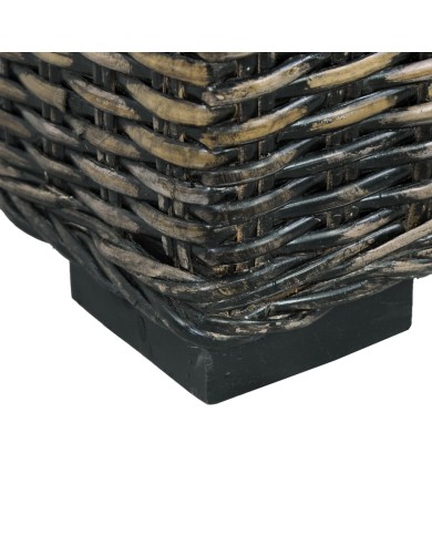 Boîte de rangement 120 cm Noir Rotin naturel kubu et manguier