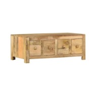 Table basse avec 4 tiroirs 90x50x35 cm Bois solide de manguier