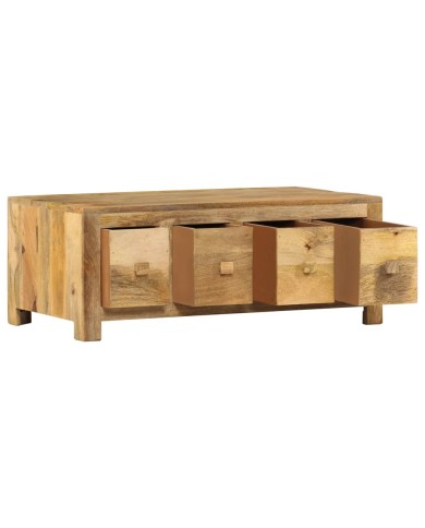 Table basse avec 4 tiroirs 90x50x35 cm Bois solide de manguier