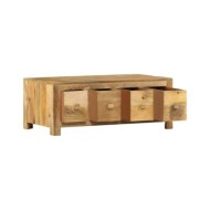 Table basse avec 4 tiroirs 90x50x35 cm Bois solide de manguier