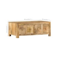 Table basse avec 4 tiroirs 90x50x35 cm Bois solide de manguier