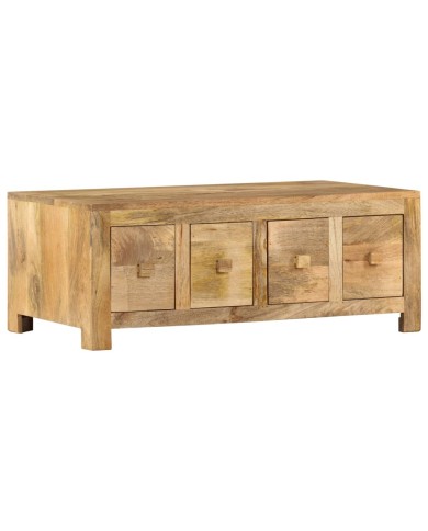 Table basse avec 4 tiroirs 90x50x35 cm Bois solide de manguier