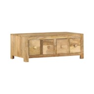 Table basse avec 4 tiroirs 90x50x35 cm Bois solide de manguier