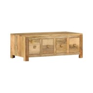 Table basse avec 4 tiroirs 90x50x35 cm Bois solide de manguier