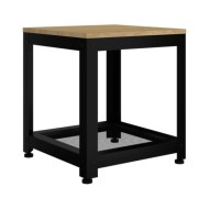 Table d'appoint Marron clair et noir 40x40x45 cm MDF et fer