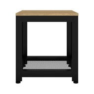Table d'appoint Marron clair et noir 40x40x45 cm MDF et fer