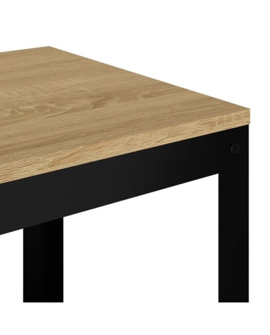 Table d'appoint Marron clair et noir 40x40x45 cm MDF et fer
