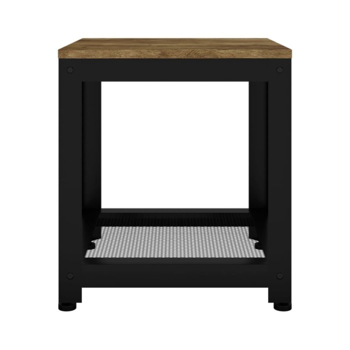 Table d'appoint Marron foncé et noir 40x40x45 cm MDF et fer