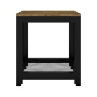 Table d'appoint Marron foncé et noir 40x40x45 cm MDF et fer