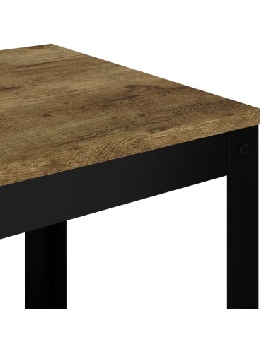 Table d'appoint Marron foncé et noir 40x40x45 cm MDF et fer