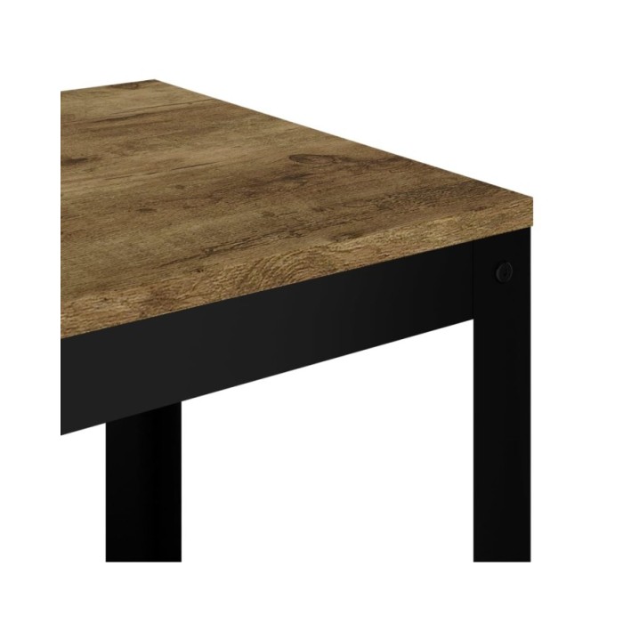 Table d'appoint Marron foncé et noir 40x40x45 cm MDF et fer