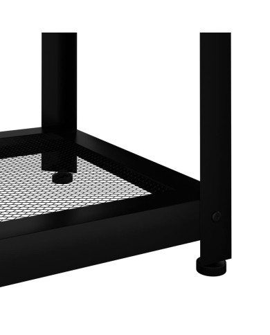 Table d'appoint Marron foncé et noir 40x40x45 cm MDF et fer