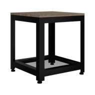 Table d'appoint Gris et noir 40x40x45 cm MDF et fer