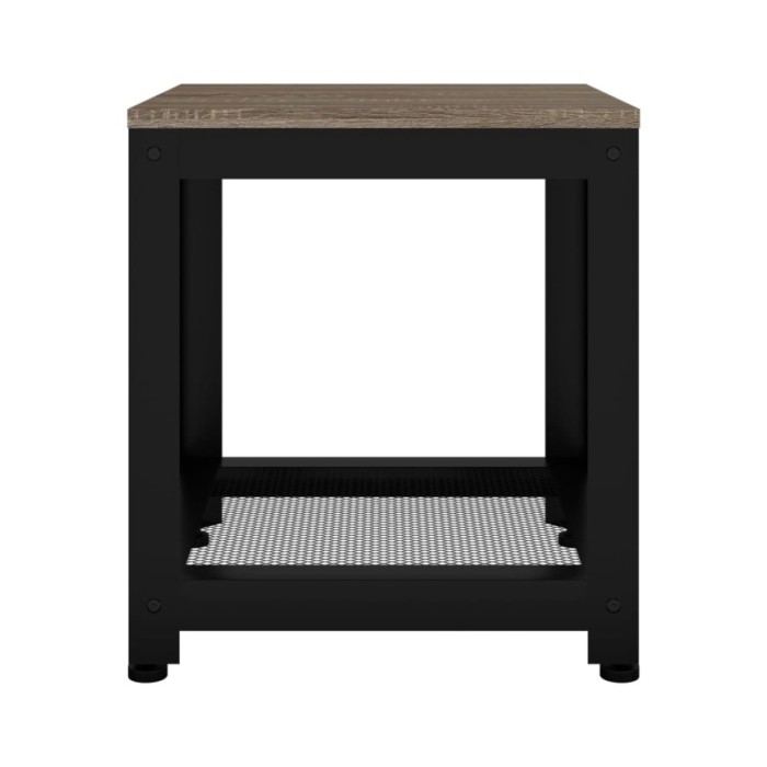 Table d'appoint Gris et noir 40x40x45 cm MDF et fer