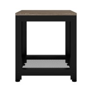 Table d'appoint Gris et noir 40x40x45 cm MDF et fer