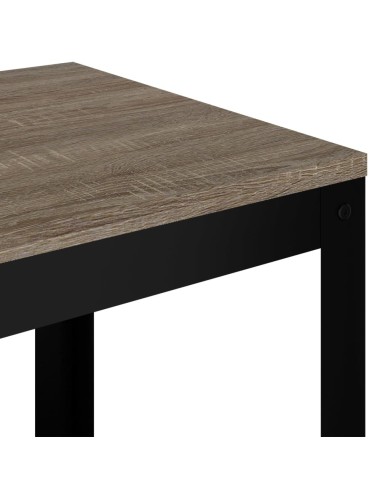 Table d'appoint Gris et noir 40x40x45 cm MDF et fer