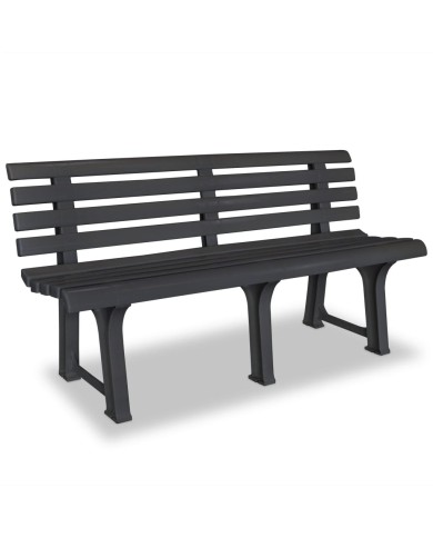 Banc de jardin 145,5 cm Plastique Anthracite