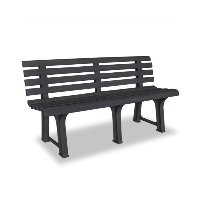 Banc de jardin 145,5 cm Plastique Anthracite