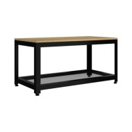 Table basse Marron clair et noir 90x45x45 cm MDF et fer