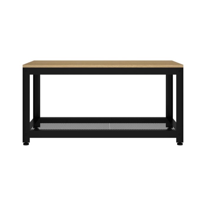 Table basse Marron clair et noir 90x45x45 cm MDF et fer