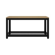 Table basse Marron clair et noir 90x45x45 cm MDF et fer