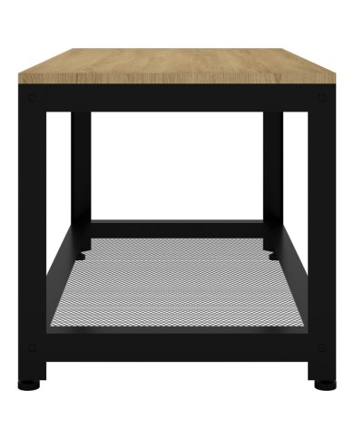 Table basse Marron clair et noir 90x45x45 cm MDF et fer