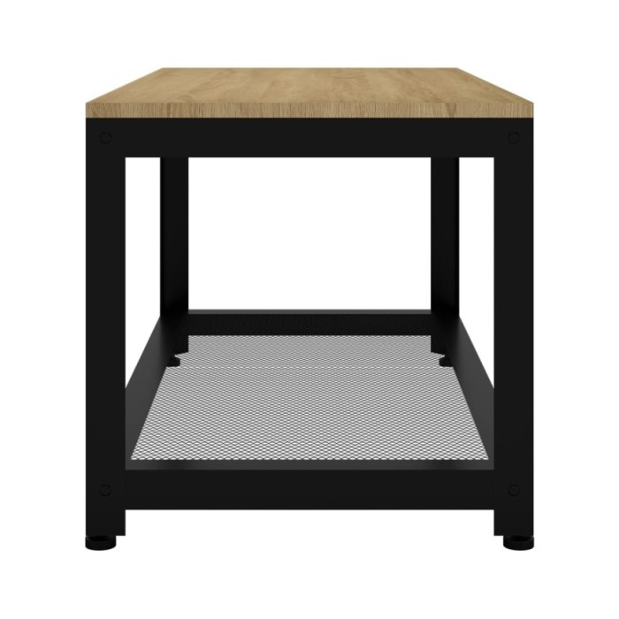 Table basse Marron clair et noir 90x45x45 cm MDF et fer