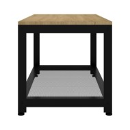 Table basse Marron clair et noir 90x45x45 cm MDF et fer