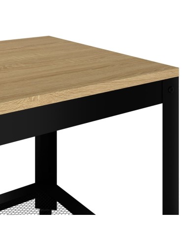 Table basse Marron clair et noir 90x45x45 cm MDF et fer
