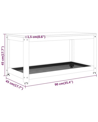 Table basse Marron clair et noir 90x45x45 cm MDF et fer