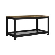Table basse Marron foncé et noir 90x45x45 cm MDF et fer