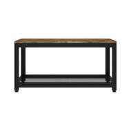 Table basse Marron foncé et noir 90x45x45 cm MDF et fer