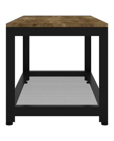 Table basse Marron foncé et noir 90x45x45 cm MDF et fer