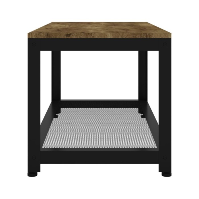 Table basse Marron foncé et noir 90x45x45 cm MDF et fer