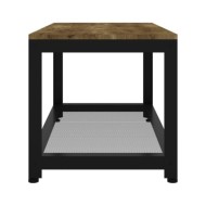 Table basse Marron foncé et noir 90x45x45 cm MDF et fer