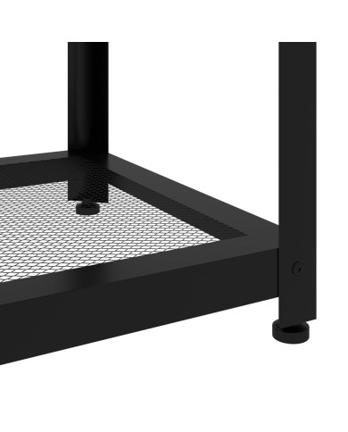 Table basse Marron foncé et noir 90x45x45 cm MDF et fer