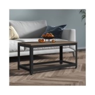 Table basse Gris et noir 90x45x45 cm MDF et fer