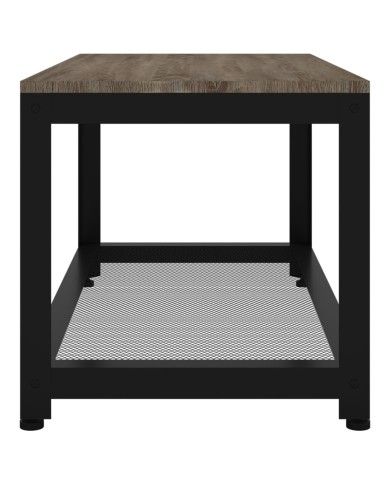 Table basse Gris et noir 90x45x45 cm MDF et fer